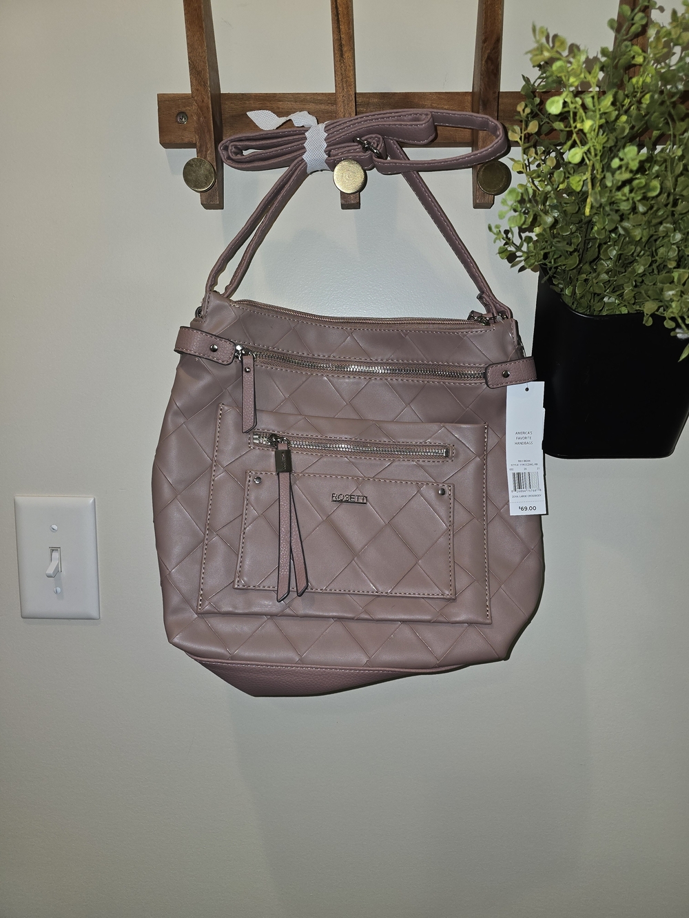 Rosetti Quilted Crossbody Bag - Dusty Rose
